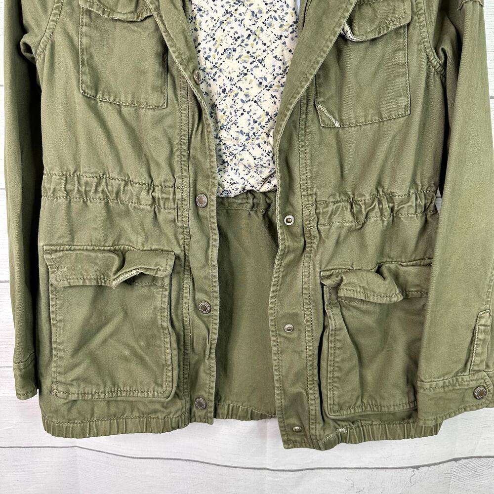 Abercrombie Fitch Kids 11/12 Utility Style Army Green Hooded Khaki Jacket - Picture 4 of 10